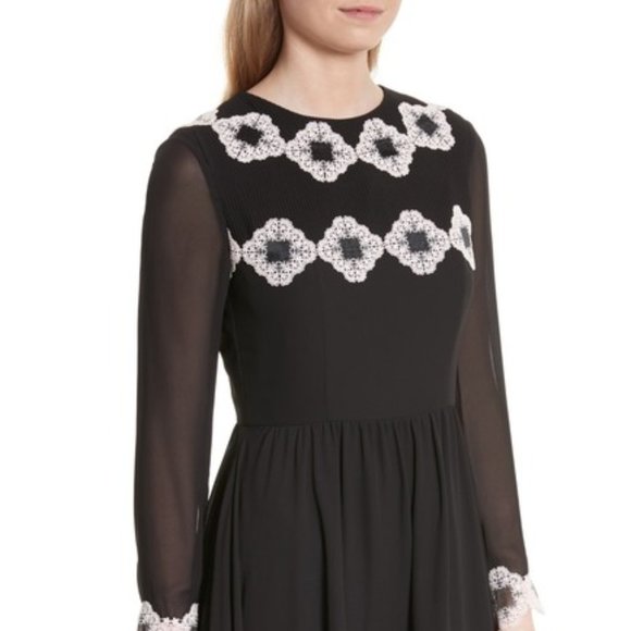 Ted Baker Avianah Lace Trim Fit & Flare Dress - Picture 3 of 7